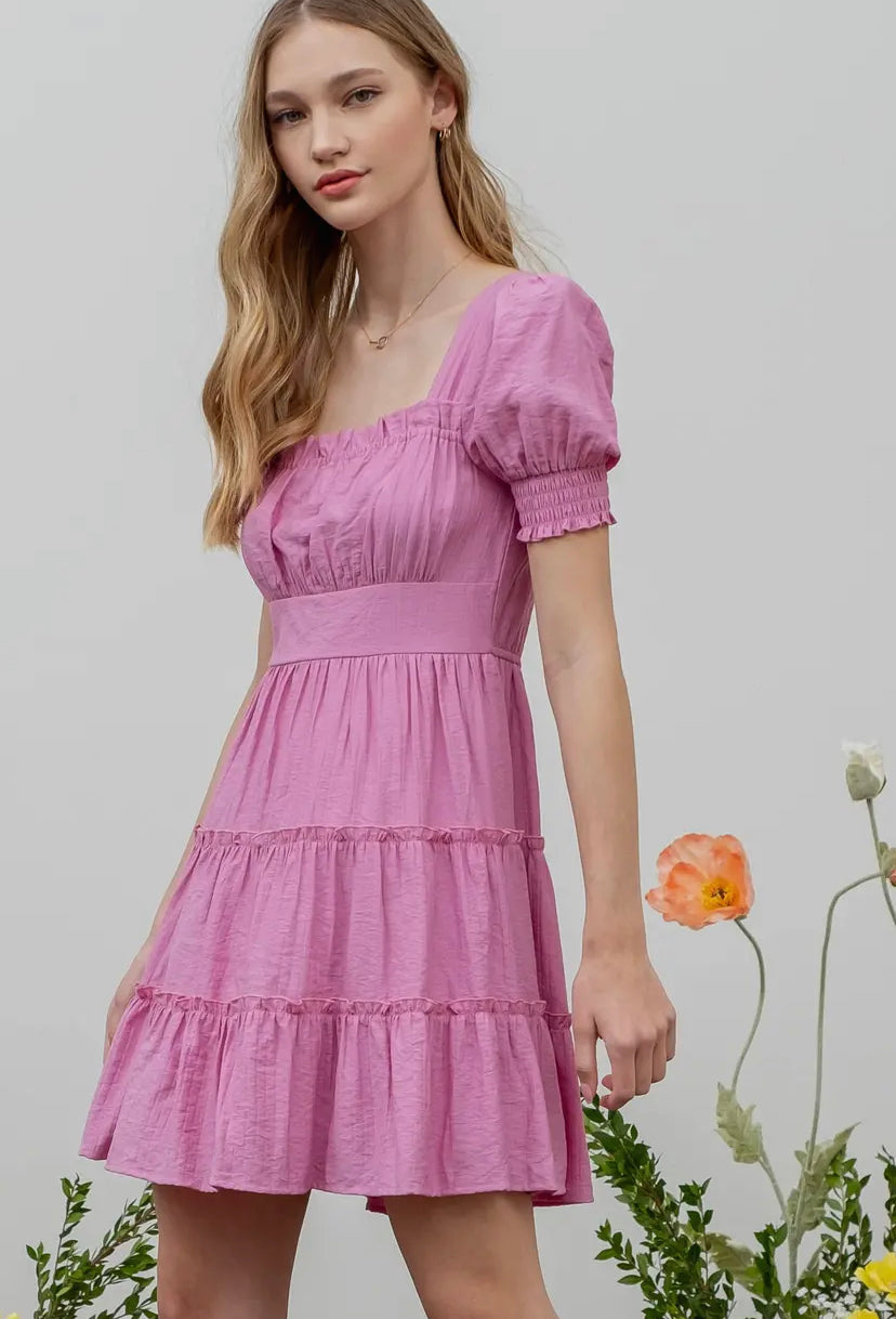 Camilla Square Neck Tiered Dress