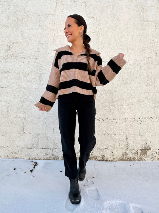 Bridget Collared Striped Knit