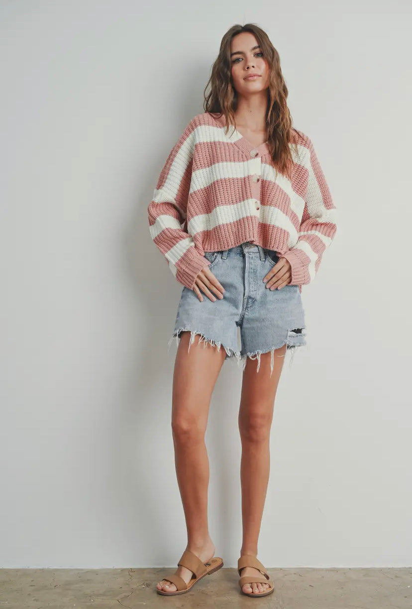 Marcella Striped Knit Cardigan