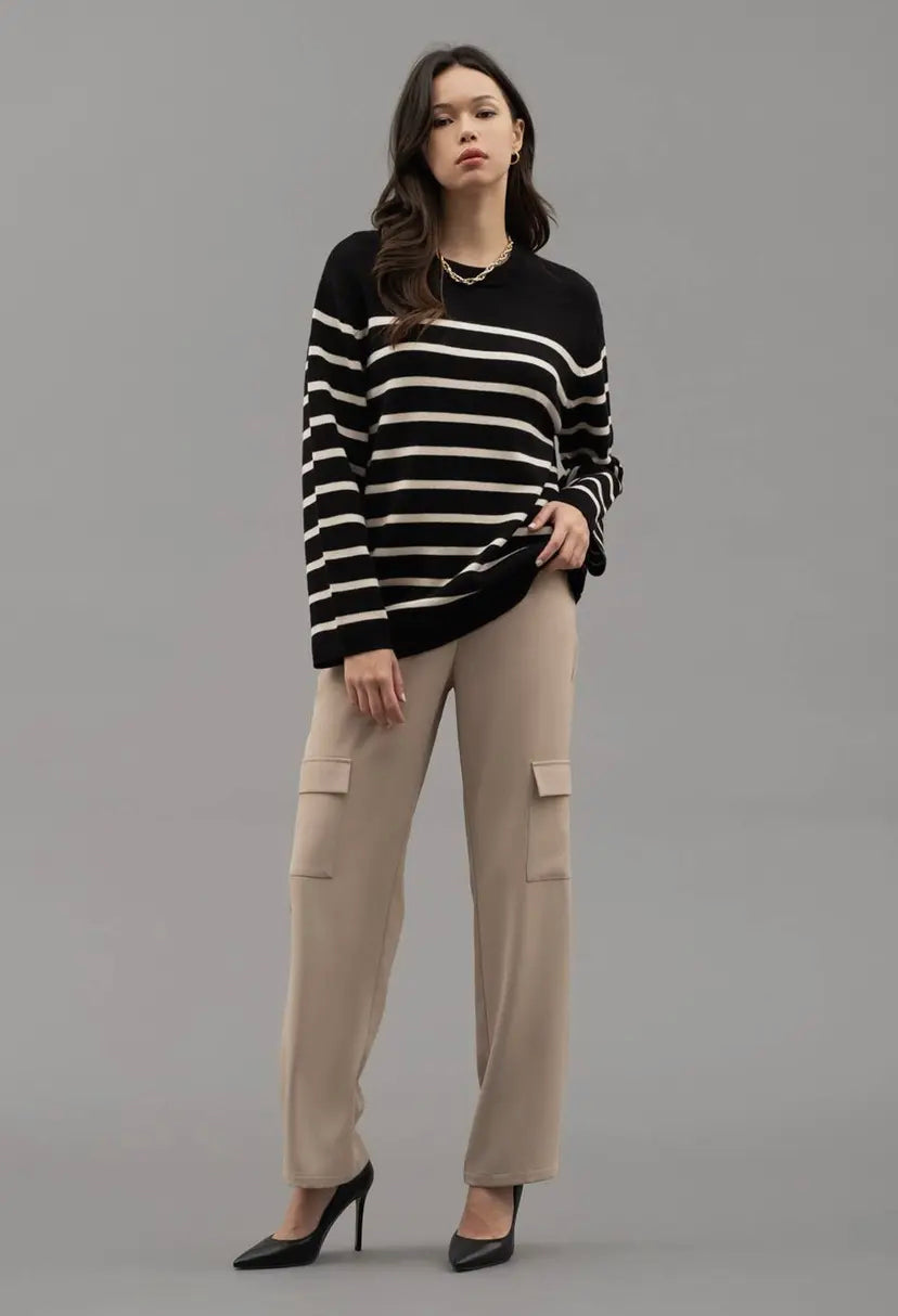 Avery Drop Shoulder Striped Knit