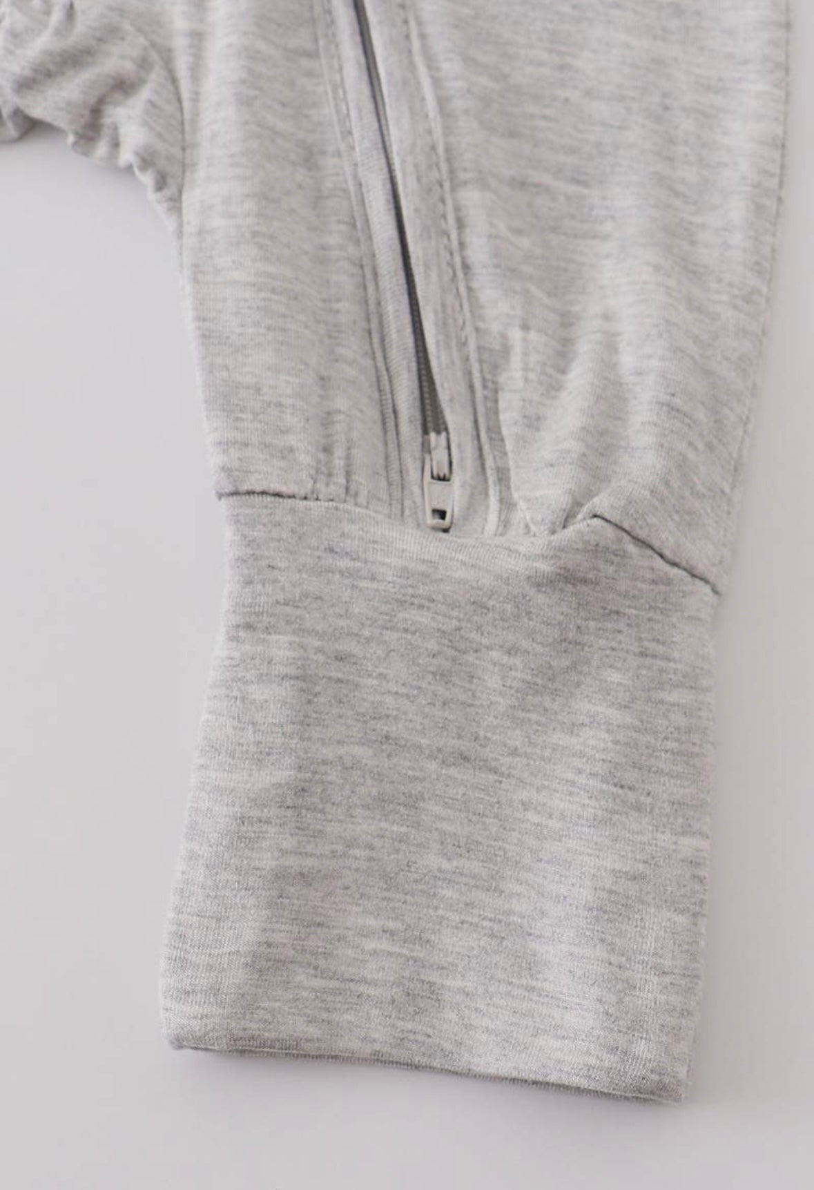 Bamboo Zipper Onesie -Heather Grey