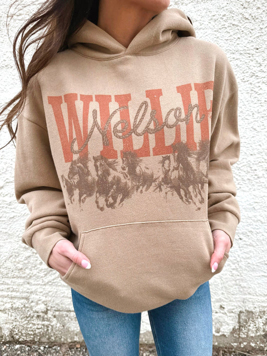 Willie Nelson Horses Hoodie