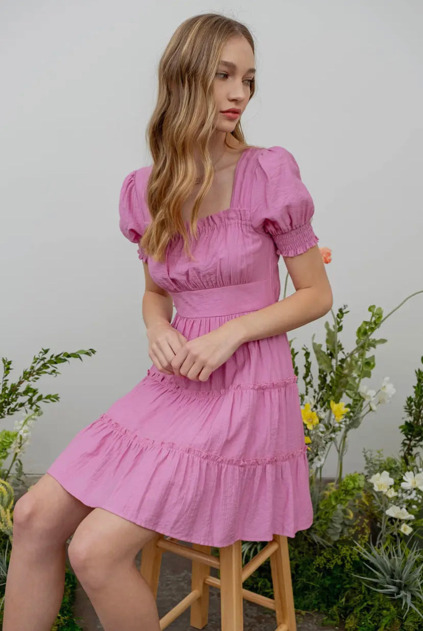 Camilla Square Neck Tiered Dress