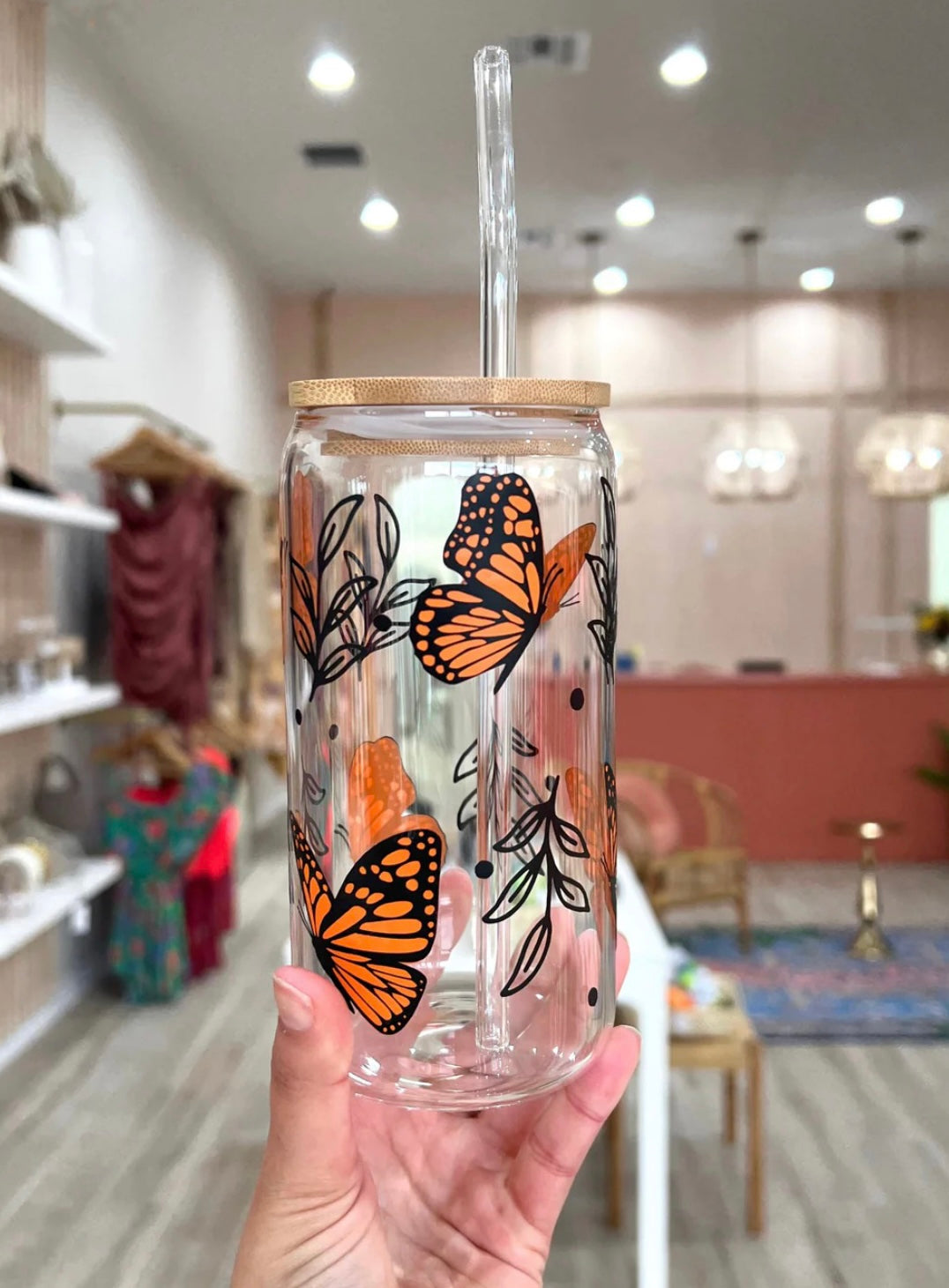 Monarch Butterfly Glass