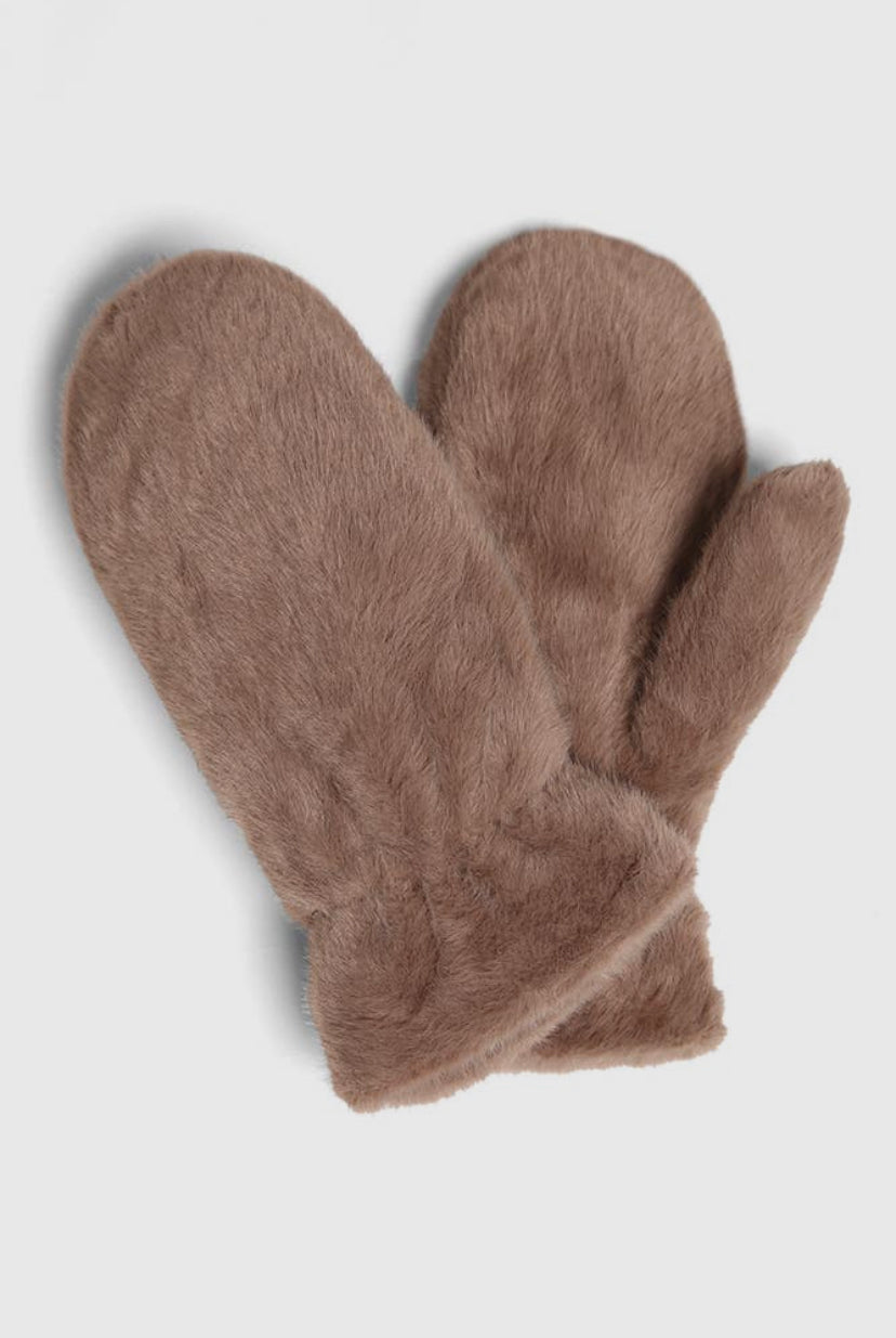 Solid Faux Fur Mittens | 4 Colour Options