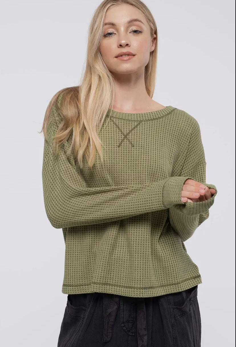 Waffle Knit Top