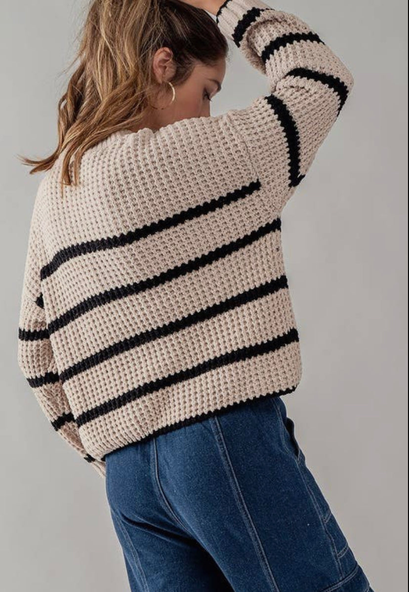 Selena Striped Knit Sweater