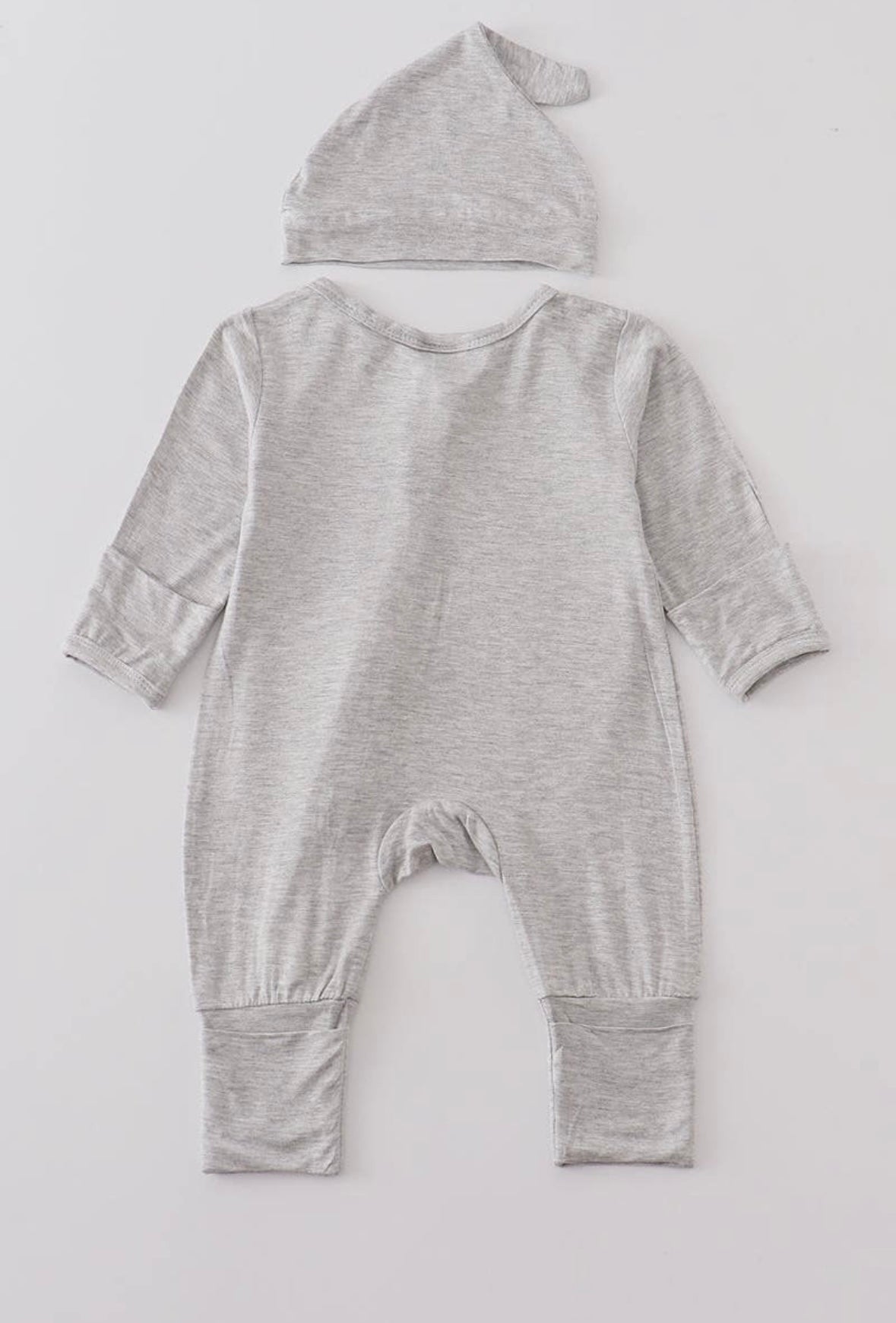 Bamboo Zipper Onesie -Heather Grey