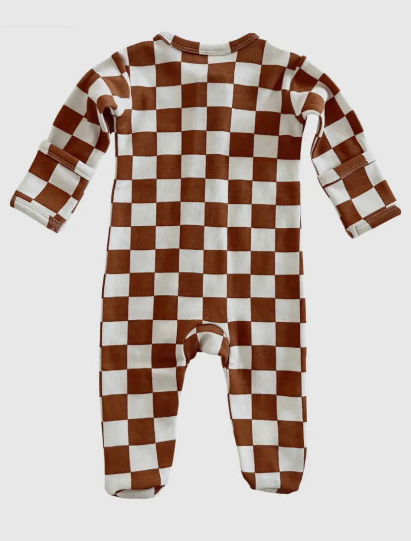 Gelato Checkerboard Zip Onesie