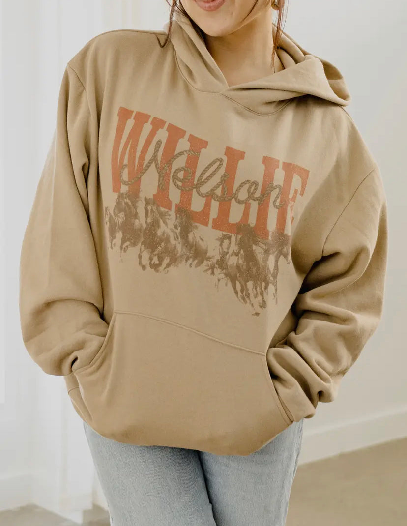 Willie Nelson Horses Hoodie