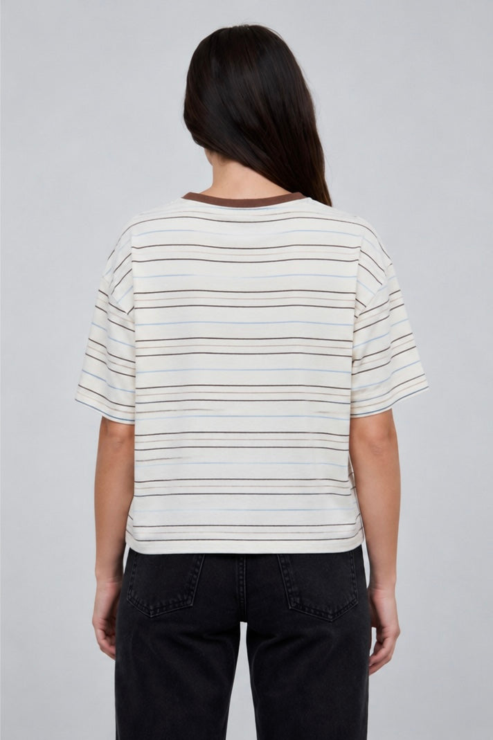 Jagger Striped T-Shirt | Cream