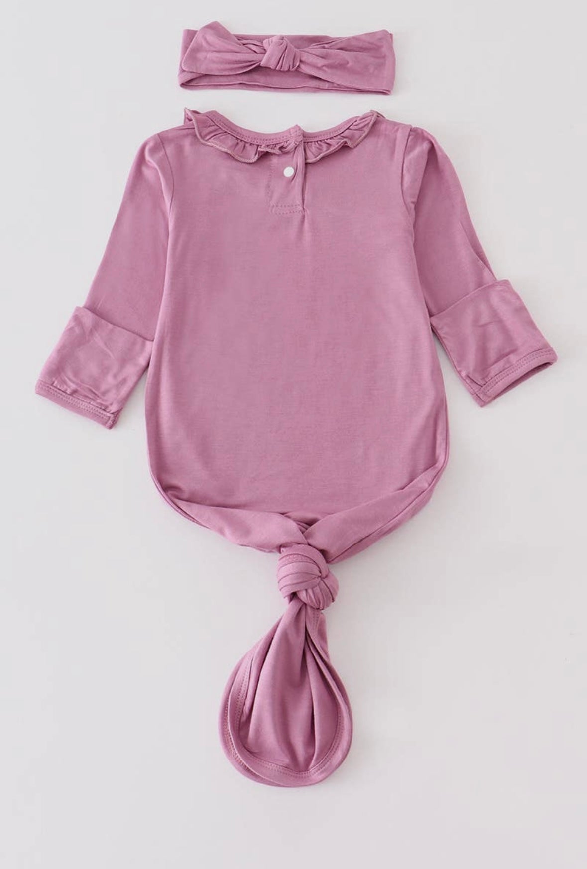 Ruffle Bamboo Baby Gown