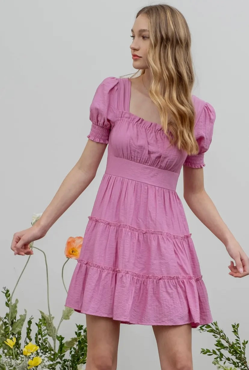 Camilla Square Neck Tiered Dress