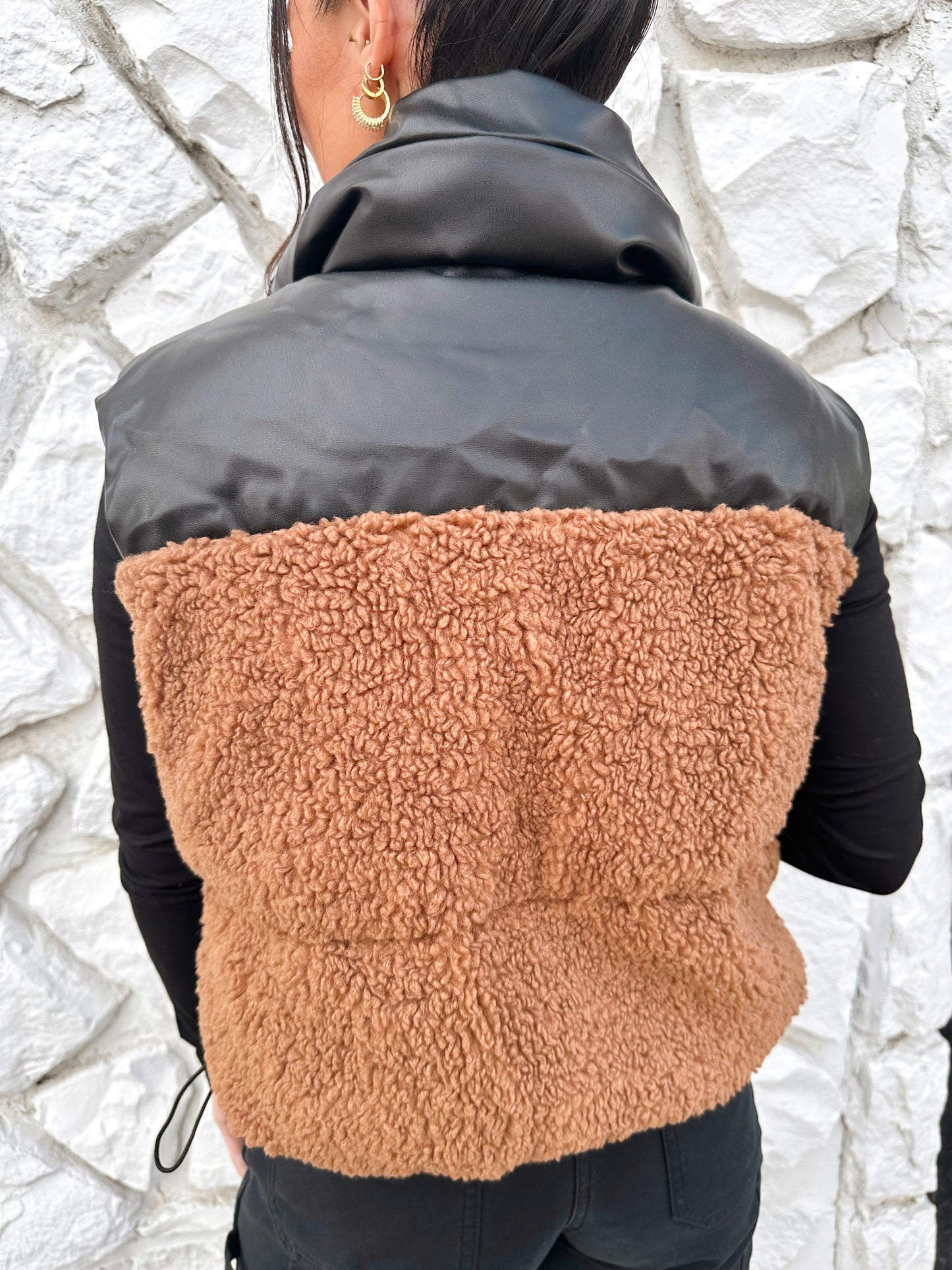 Staten Sherpa Puffer Vest | Toast