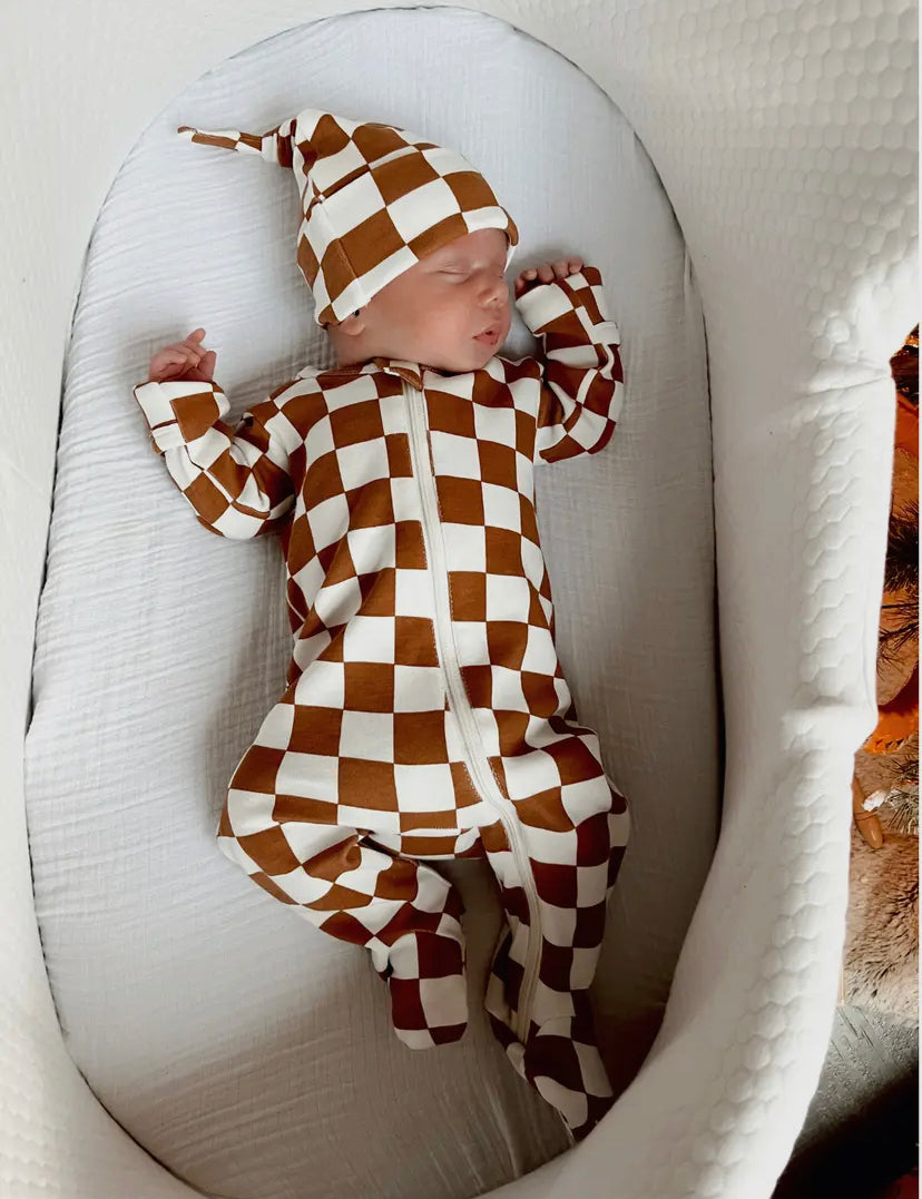 Gelato Checkerboard Zip Onesie