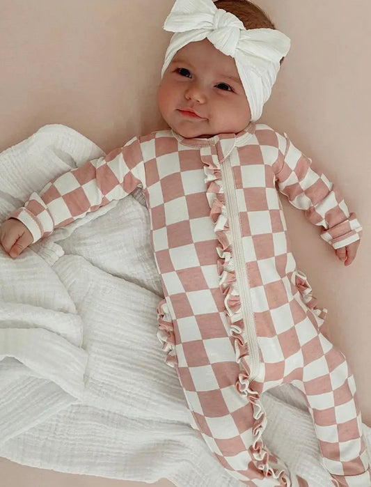 Strawberry Shortcake Checkerboard Frill Onesie