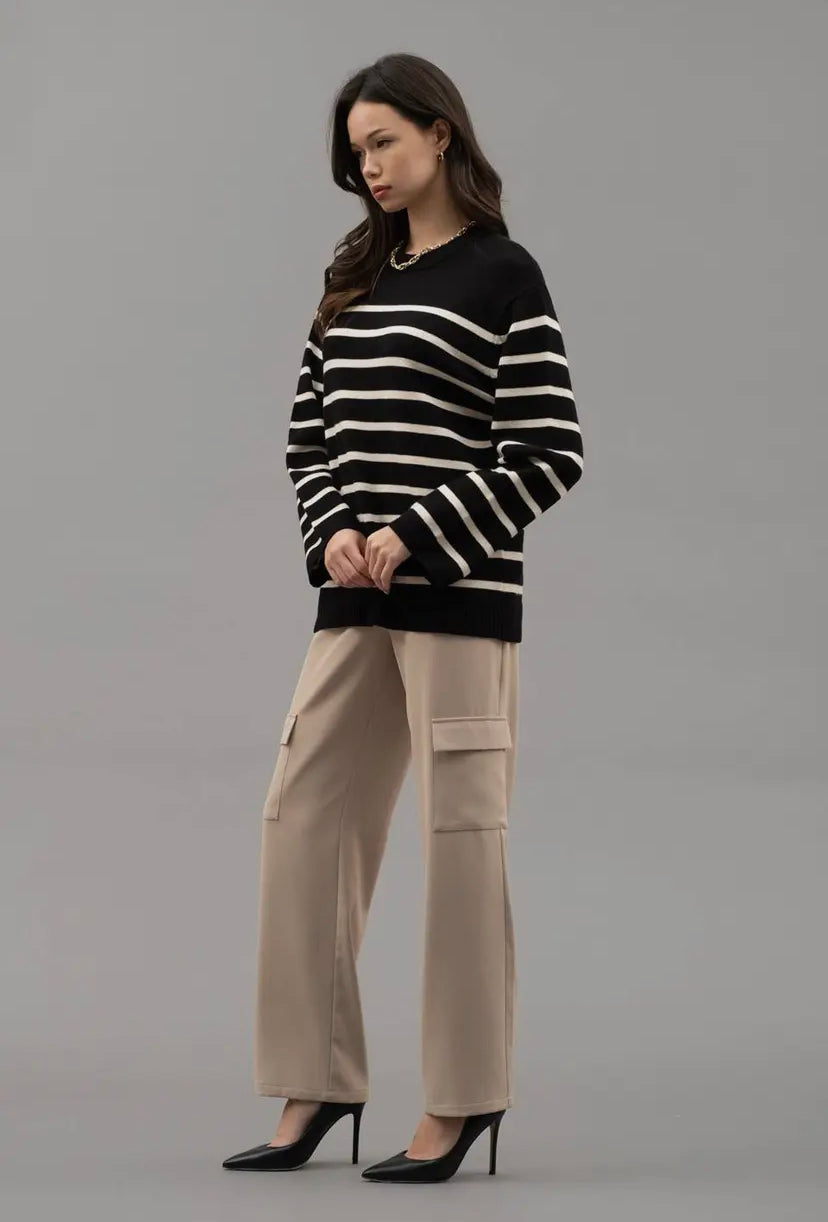 Avery Drop Shoulder Striped Knit