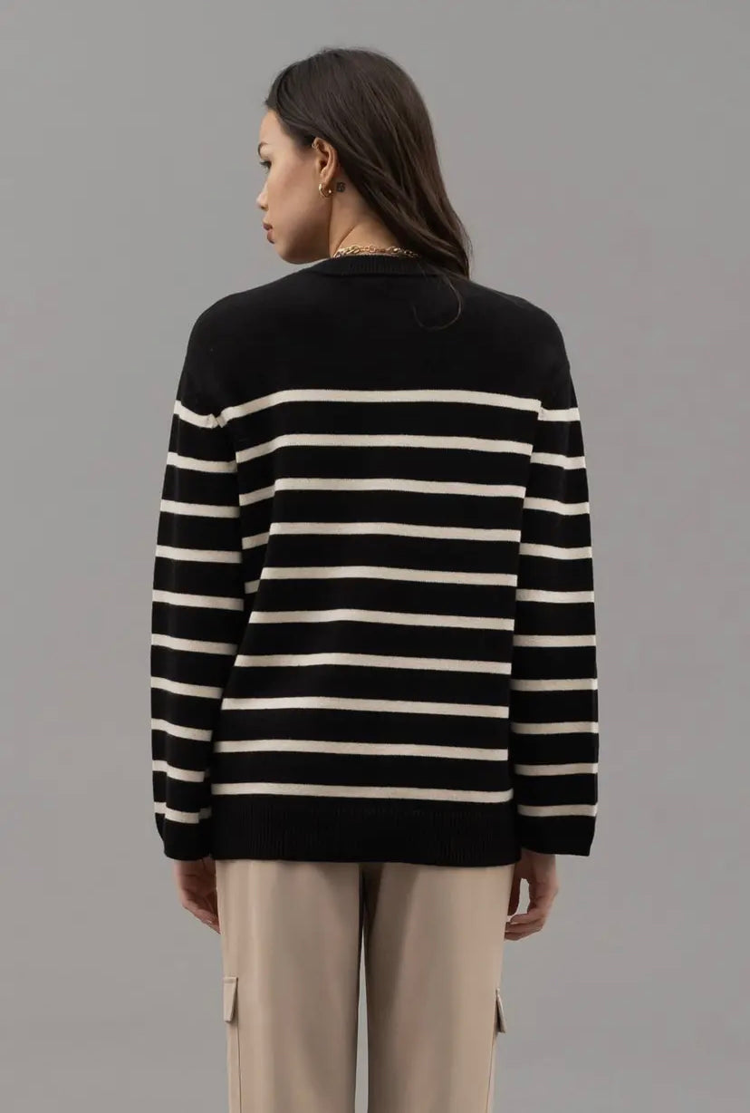 Avery Drop Shoulder Striped Knit