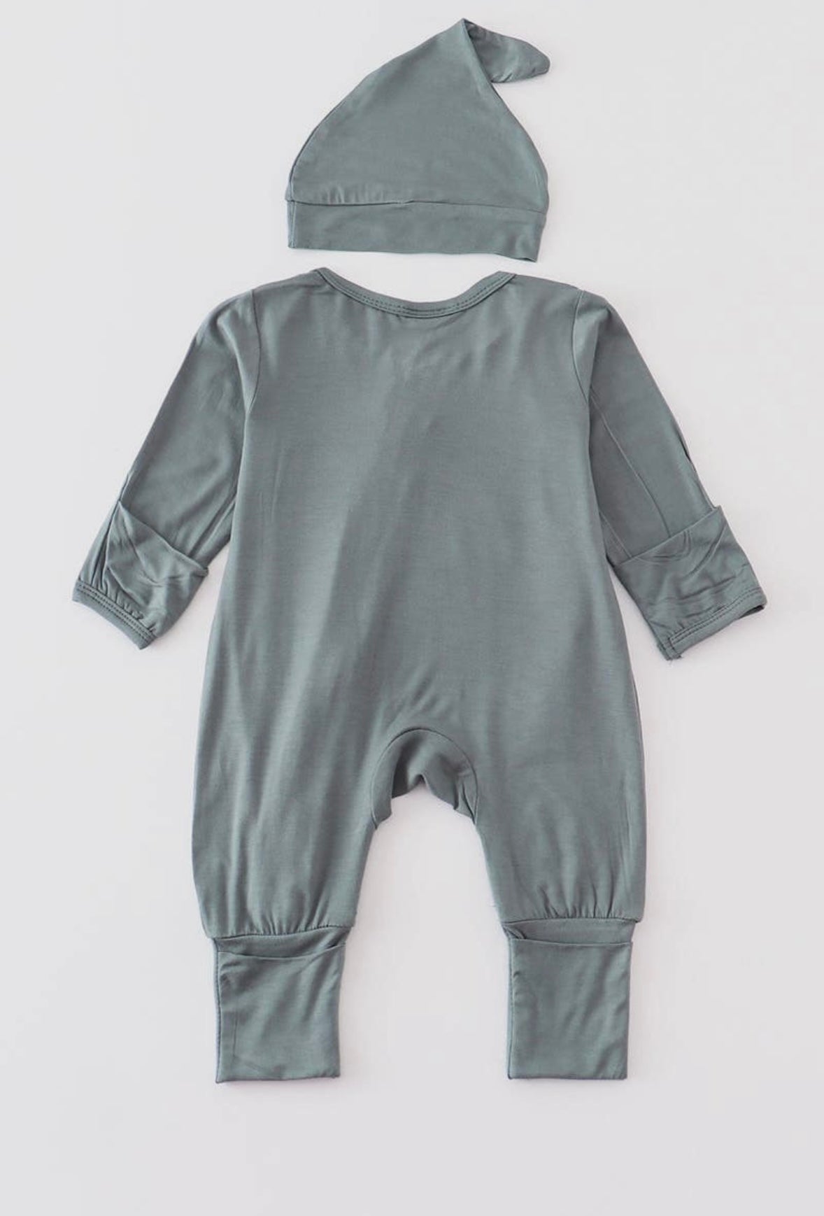 Bamboo Zipper Onesie -Seagrass Green