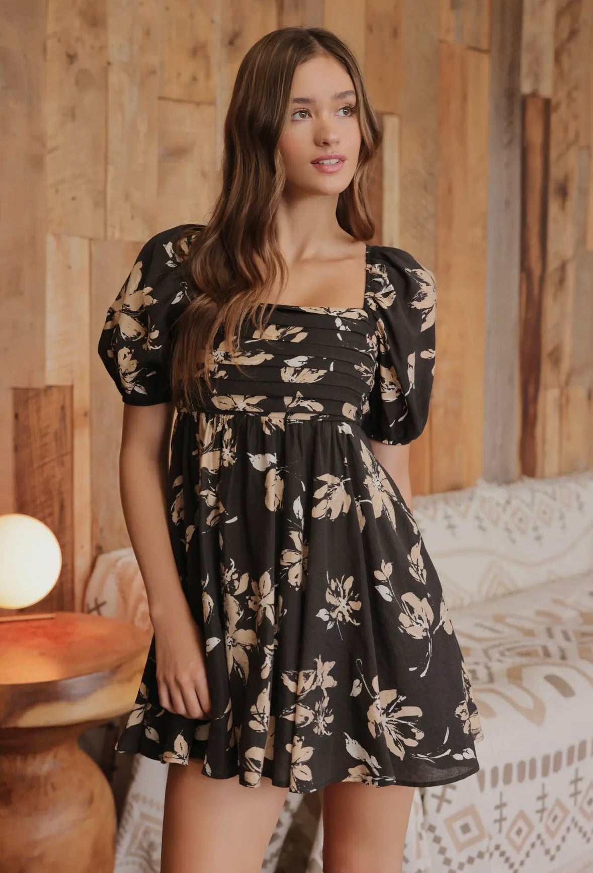 Amara Floral Puff Sleeve Dress