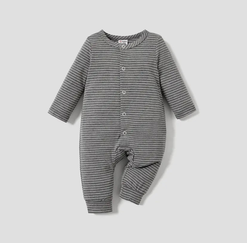 Striped Onesie Light Grey