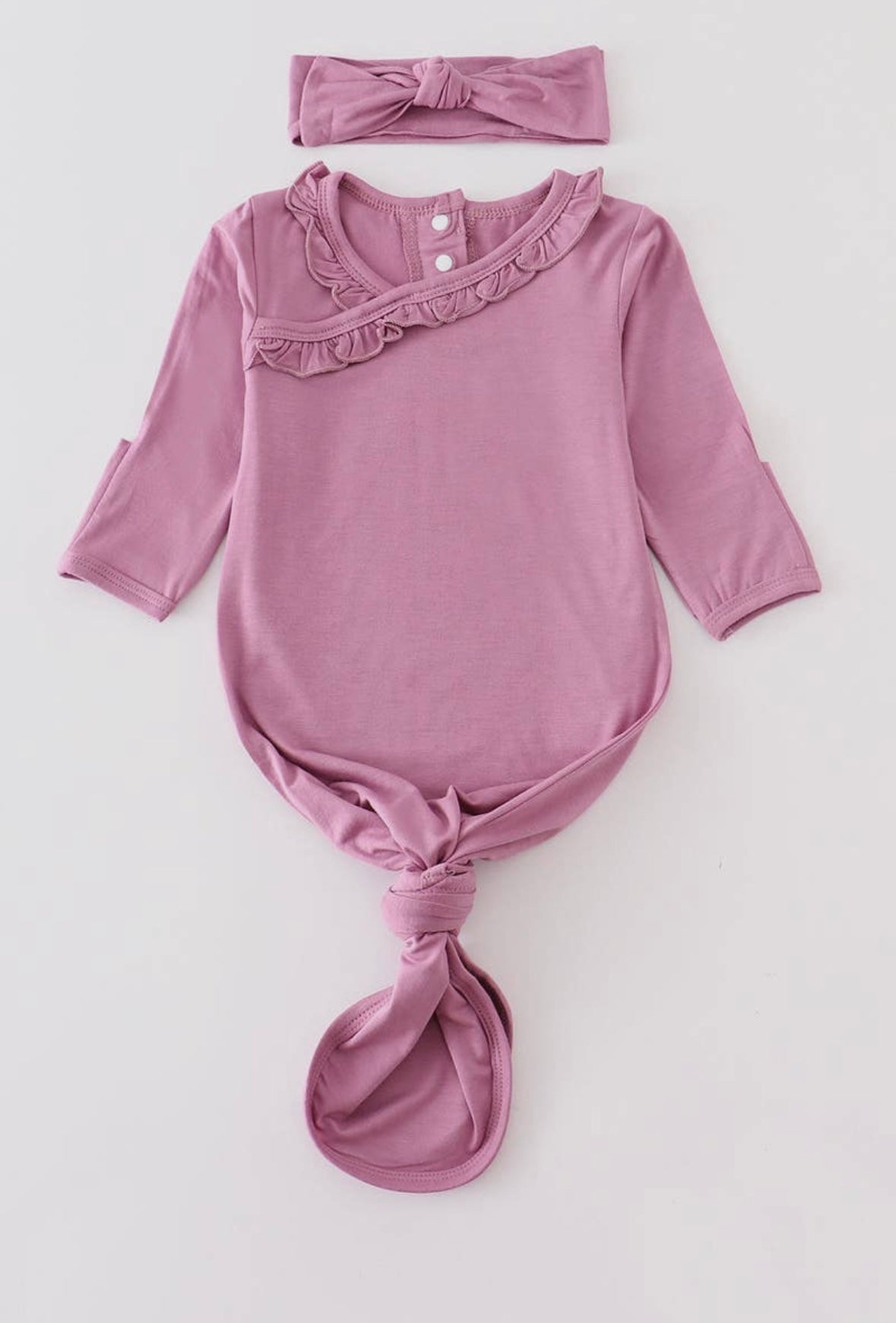 Ruffle Bamboo Baby Gown