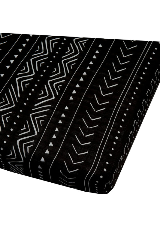 LOULOU LOLLIPOP | Crib Sheet | Black Mudcloth