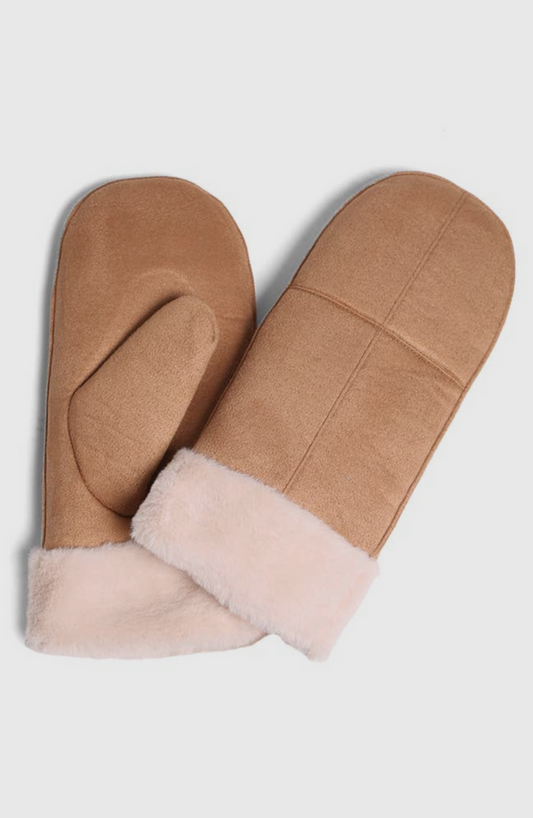 Suede Cuffed Mittens