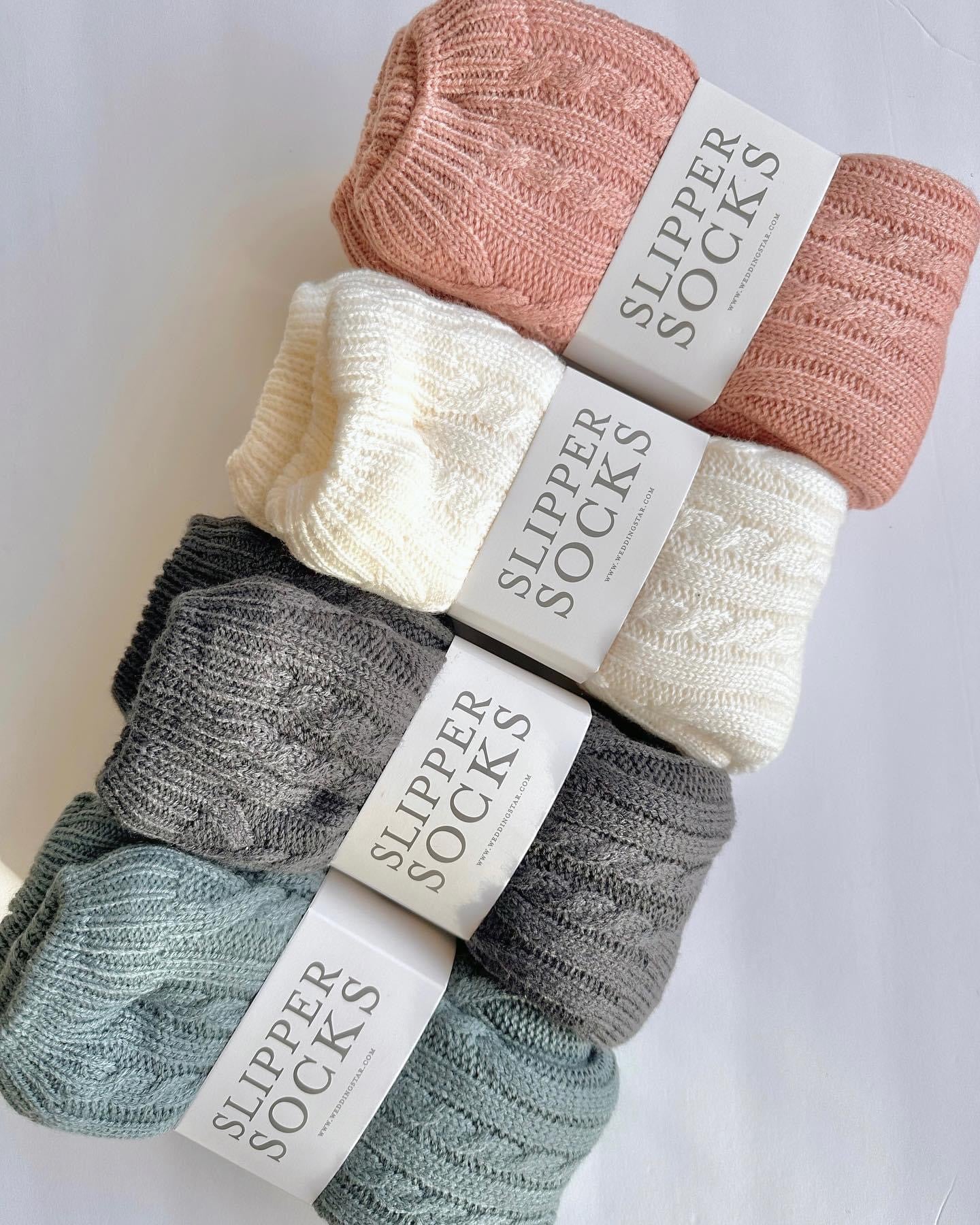 Cozy Sherpa Cable Knit Slipper Socks - 4 Colour Options