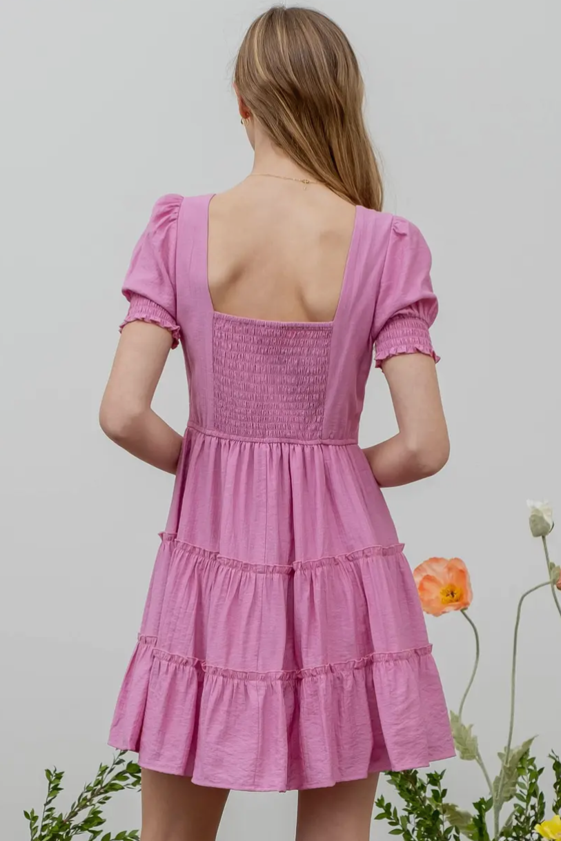 Camilla Square Neck Tiered Dress