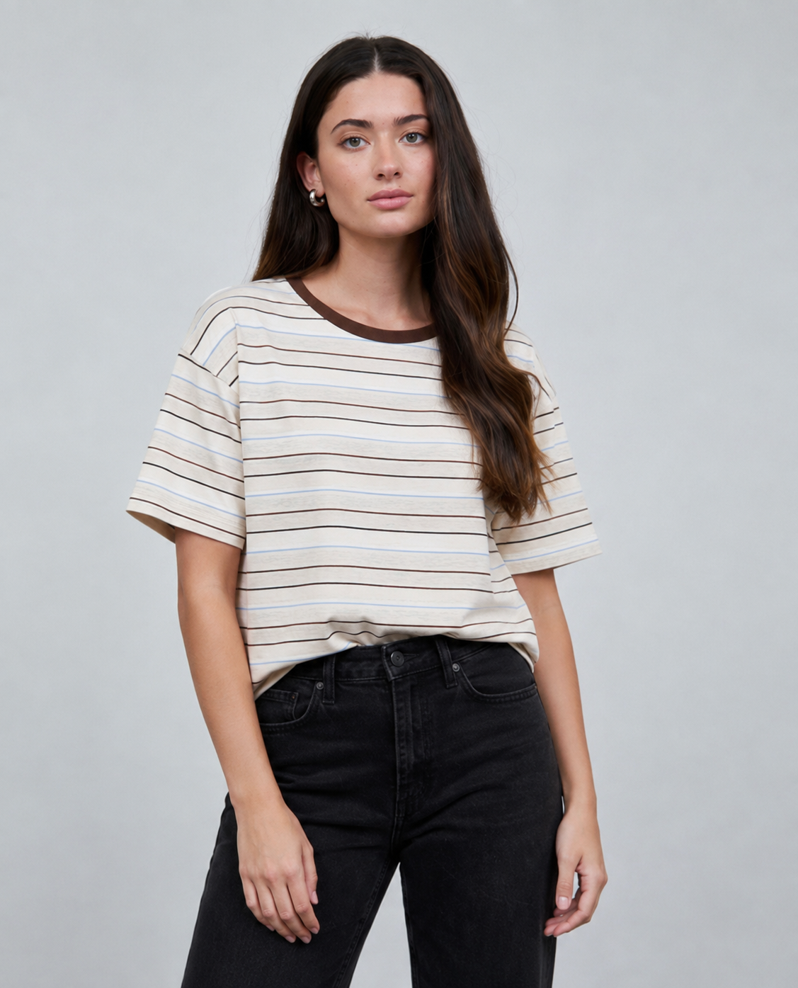 Jagger Striped T-Shirt | Cream