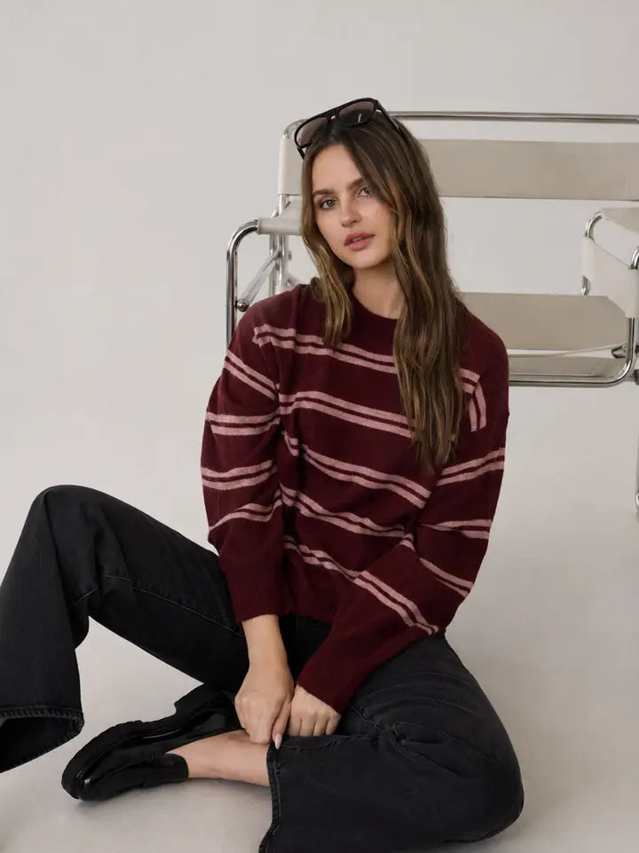 Astor Striped Knit | Wine