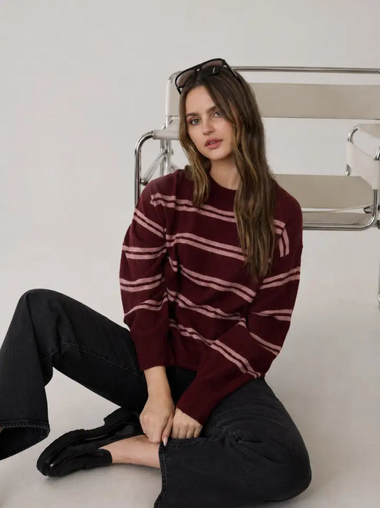 Astor Striped Knit | Wine