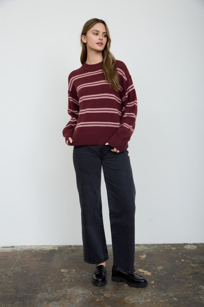 Astor Striped Knit | Wine