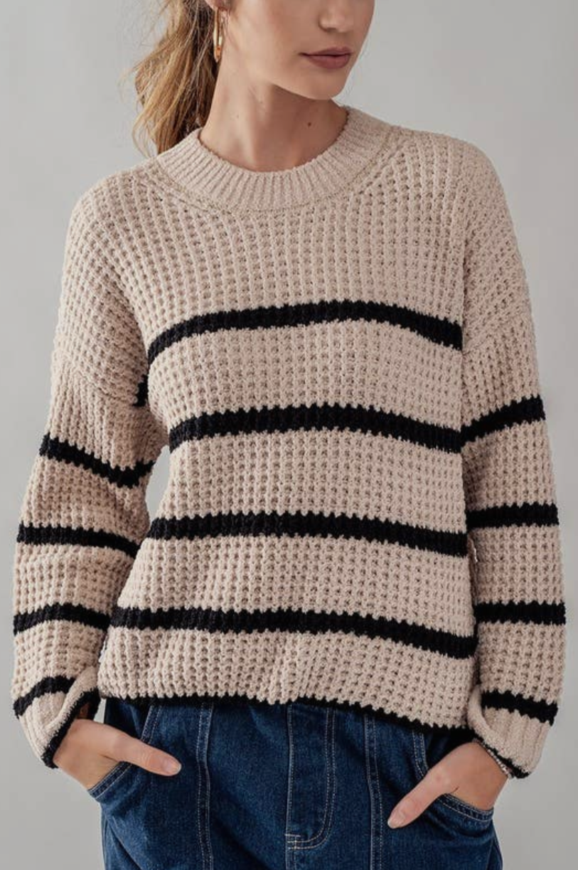 Selena Striped Knit Sweater