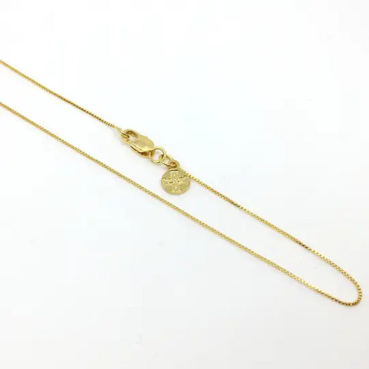 18K Gold Filled Box Chain Very Thin 0.5mm Necklace