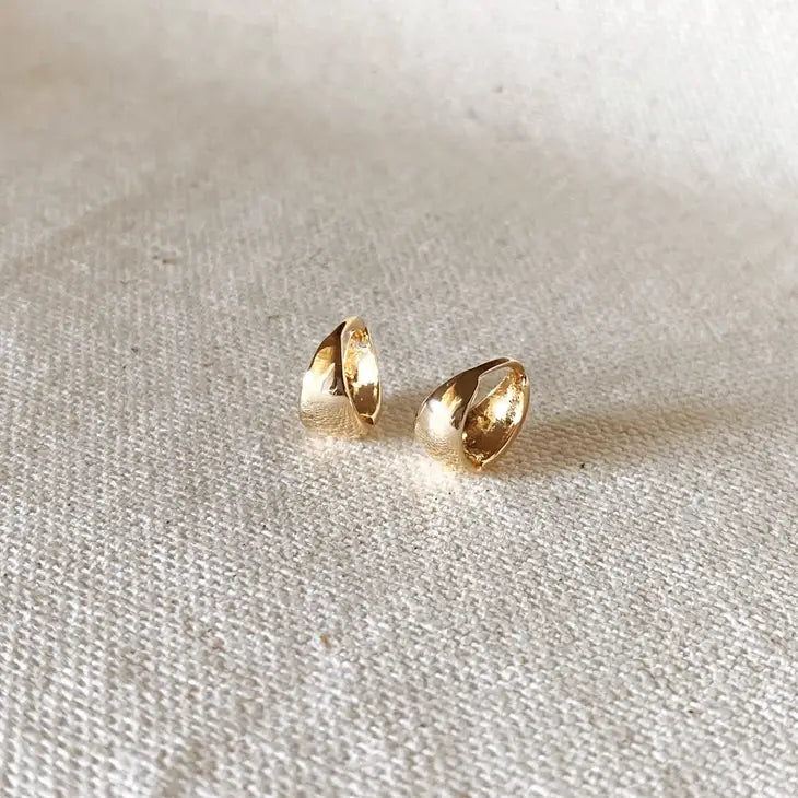 18K Gold Filled Polished Clicker Hoop Earrings