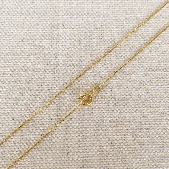 18K Gold Filled Box Chain Very Thin 0.5mm Necklace