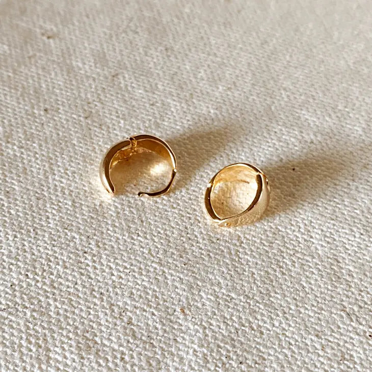 18K Gold Filled Polished Clicker Hoop Earrings