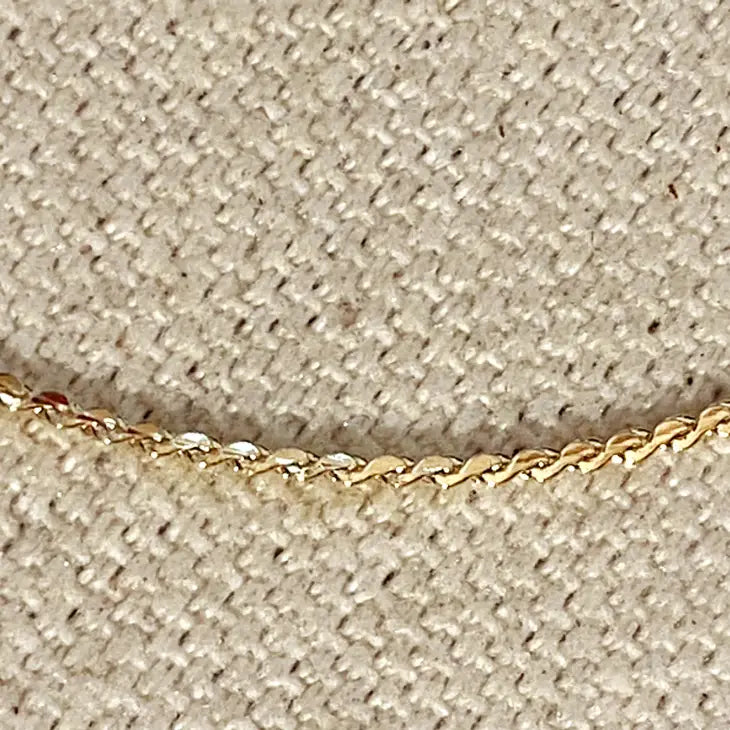 18K Gold Filled Dainty Chain Necklace 16" *single chain