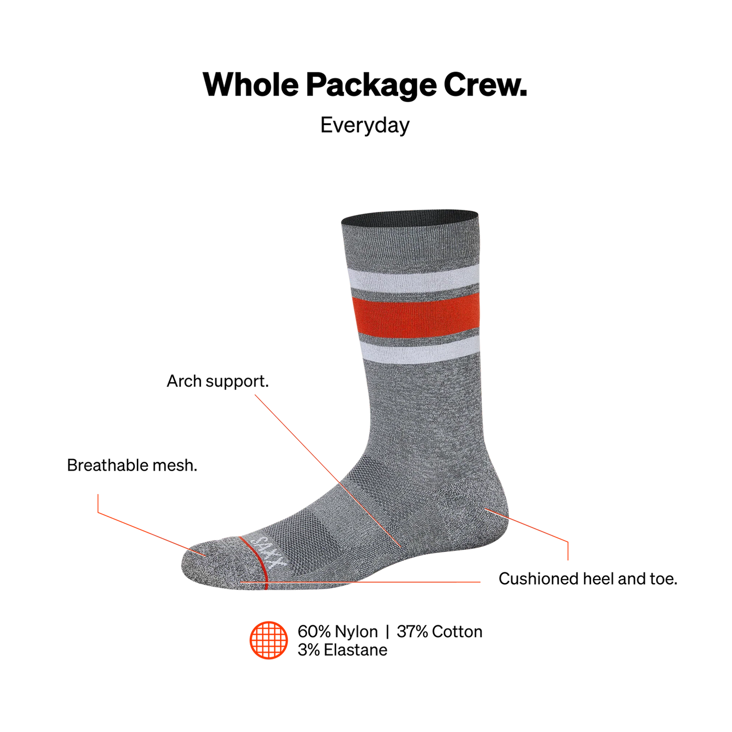 SAXX | Whole Package Crew Socks 1 PAIR | Multiple Colour Options