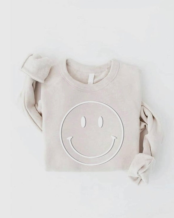 Smiley Face Print Sweatshirt