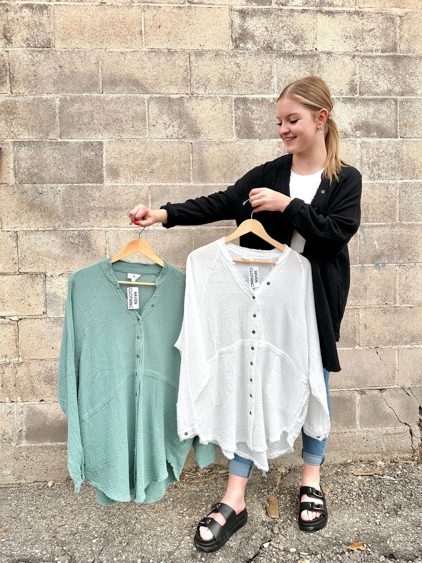 Vintage Gauze Button Down - 3 Colour Options