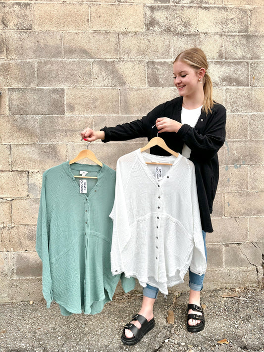 Vintage Gauze Button Down - 3 Colour Options