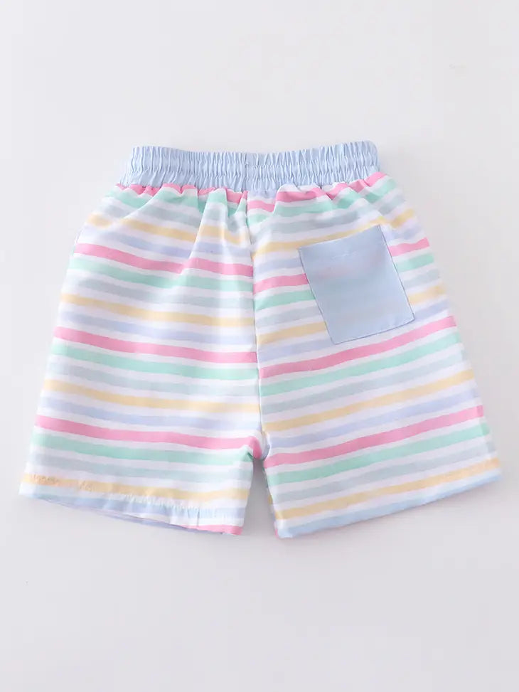 Striped  Swimming Trunks - 2 Color Options