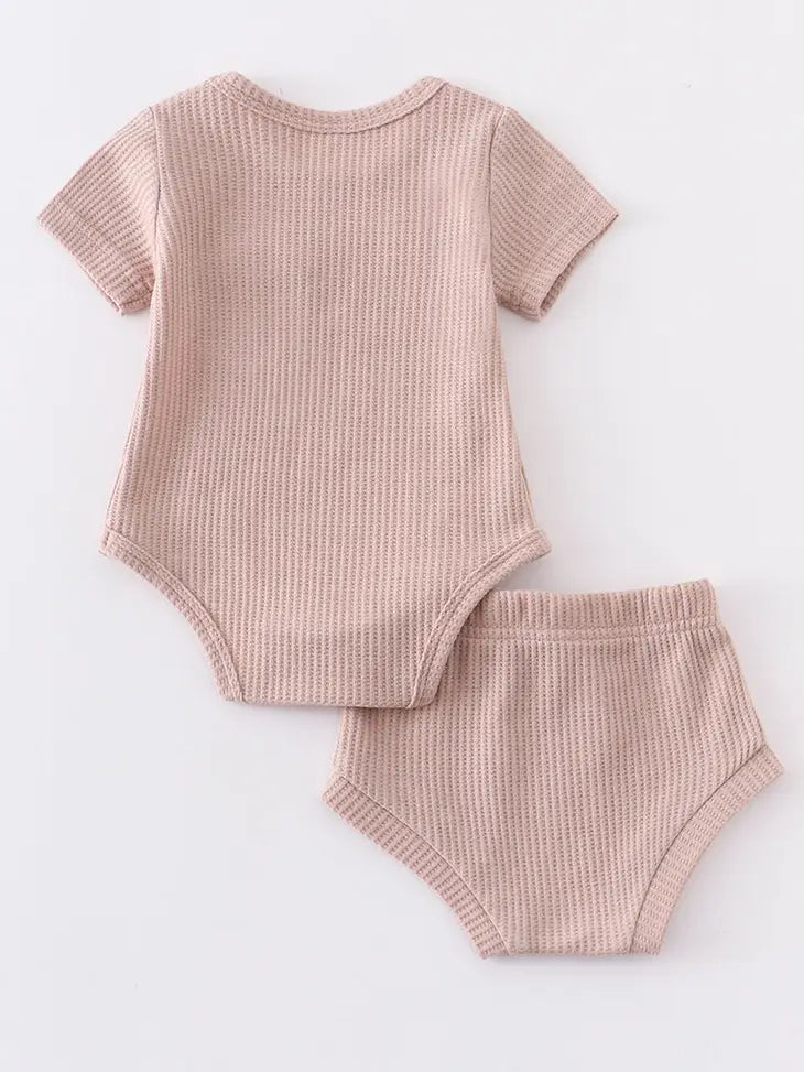 Ribbed Cotton Pocket Baby Set - 3 Colours