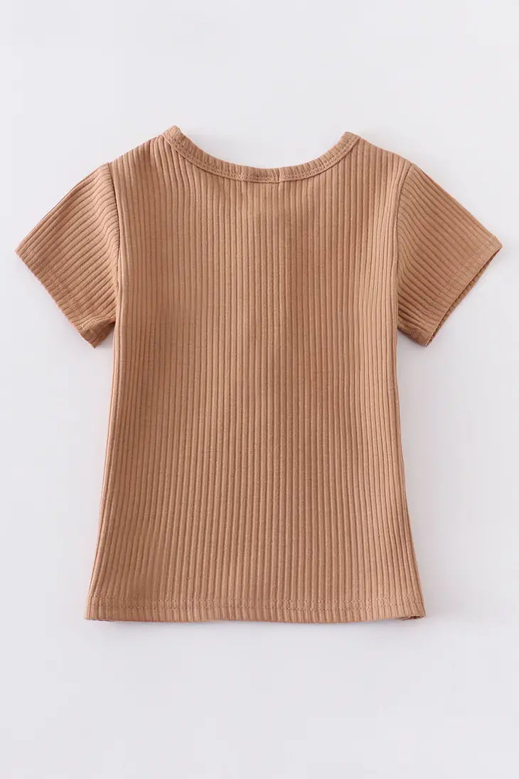 Button Ribbed Top - 2 Colours