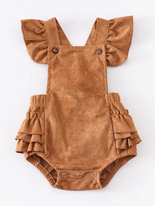 Suede Ruffle Onesie