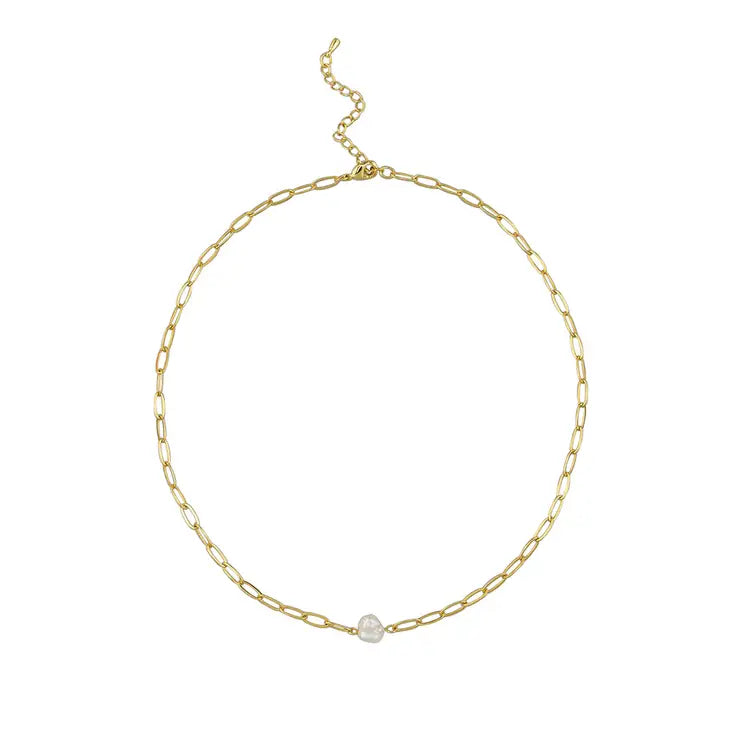 Ivana Pearl Necklace -Gold