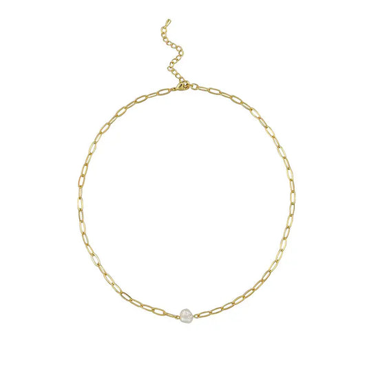 Ivana Pearl Necklace -Gold